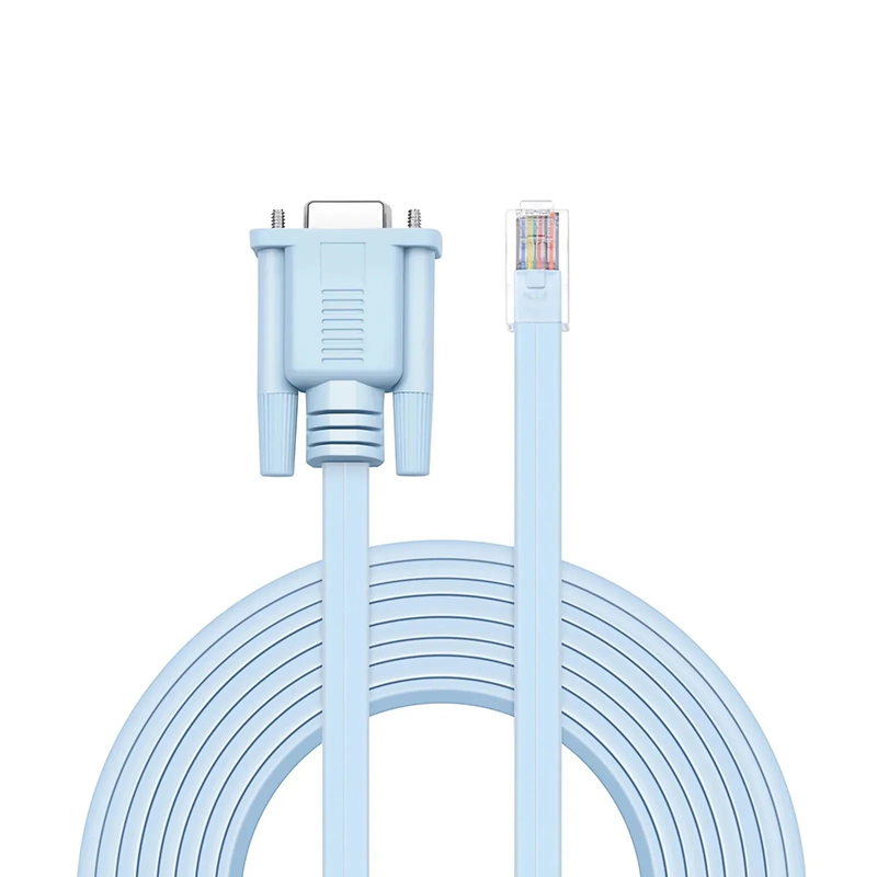 Refurb Squared 7ft (2m) RJ45 (Male) to DB9 (Female) Console Cable, Blue