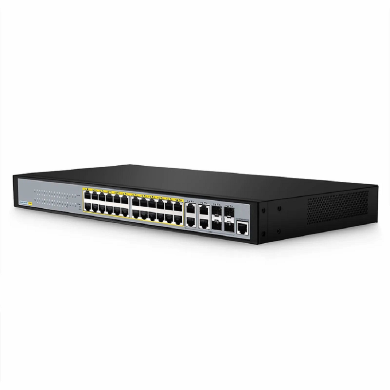 Refurb Squared S3400-24T4FP, 24-Port Gigabit Ethernet L2+ PoE+ Switch, 24 x PoE+ Ports @370W, with 4 x 1Gb Combo Uplinks, Support ERPS