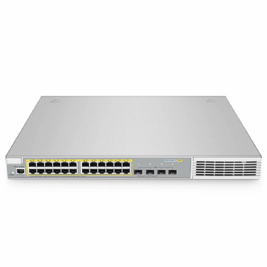 Refurb Squared S3410-24TF-P, 24-Port Ethernet L2+ PoE+ Switch, 24 x PoE+ Ports @370W, with 4 x 1Gb SFP Uplinks, Stackable Switch, Broadcom Chip