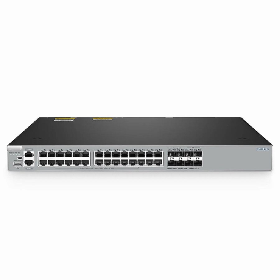 Refurb Squared S5810-28TS, 28-Port Gigabit Ethernet L3 Switch, 24 x Gigabit RJ45, 4 x RJ45/SFP Combo Ports, with 4 x 10Gb SFP+ Uplinks, Stackable Switch, Broadcom Chip
