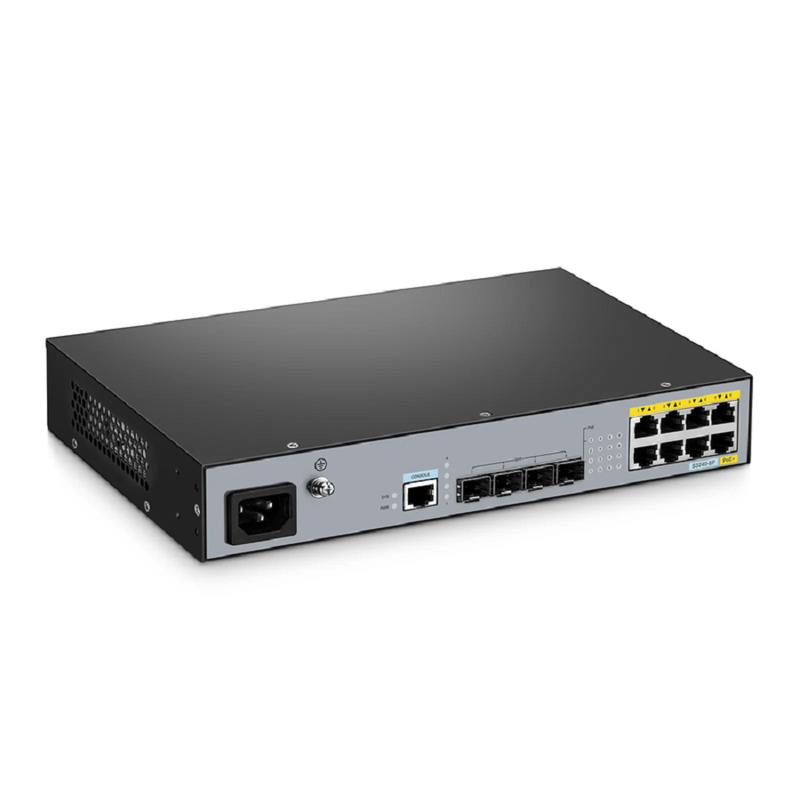 Refurb Squared S3240-8P, 8-Port Gigabit Ethernet L2+ PoE+ Switch, 8 x PoE+ Ports@120W, with 4 x 10Gb SFP+ Uplinks, Stackable Switch, Fanless