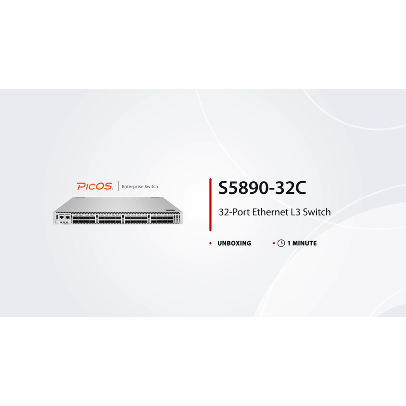 Refurb Squared S5890-32C, 32-Port Ethernet L3 Switch, 32 x 100Gb QSFP28, PicOSA®, Support MLAG, Broadcom Chip