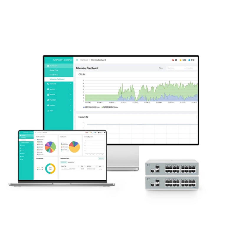 Refurb Squared S3410-24TS-P, 24-Port Gigabit Ethernet L2+ PoE+ Switch, 24 x PoE+ Ports @740W, with 2 x 10Gb SFP+ Uplinks and 2 x Combo SFP Ports, PicOSA®, Support MLAG, Broadcom Chip