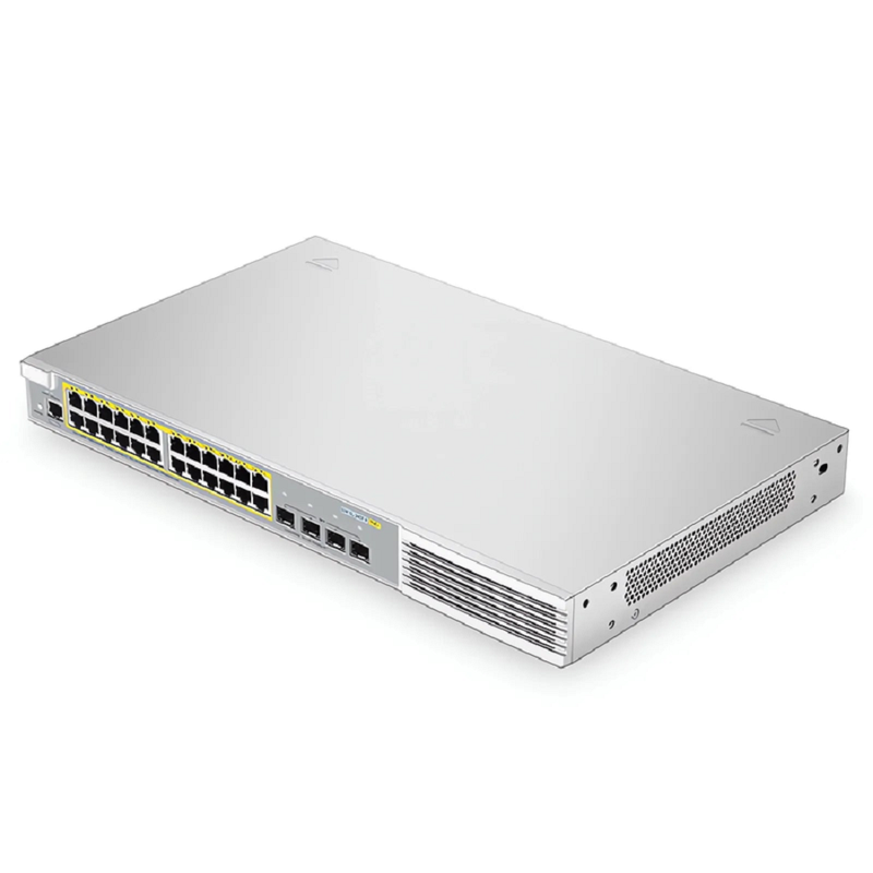 Refurb Squared S3410L-24TF-P, 24-Port Ethernet L2+ PoE+ Switch, 24 x PoE+ Ports @370W, with 4 x 1Gb SFP Uplinks, PicOSA®, Support MLAG, Broadcom Chip
