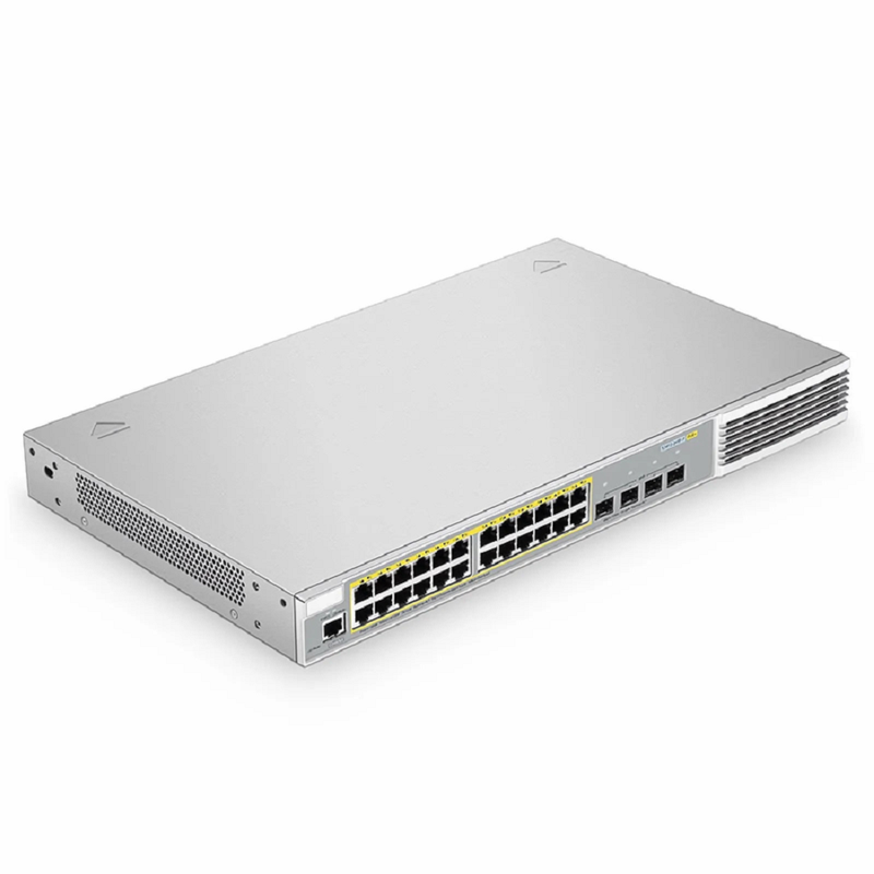Refurb Squared S3410L-24TF-P, 24-Port Ethernet L2+ PoE+ Switch, 24 x PoE+ Ports @370W, with 4 x 1Gb SFP Uplinks, PicOSA®, Support MLAG, Broadcom Chip