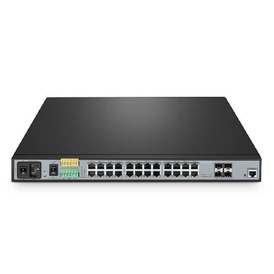 Refurb Squared IES3110-24TF, 24-Port Gigabit Ethernet L2+ Managed Industrial Switch, 20 x 10/100/1000BASE-T, with 4 x 1Gb RJ45/SFP Combo, -40 to 75A°C Operating Temperature