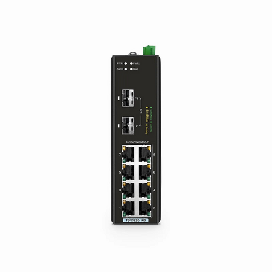 Refurb Squared TSN3220-10S, 8-Port Gigabit Ethernet L2 Managed TSN Industrial Switch, 8 x 10/100/1000BASE-T, with 2 x 1/10Gb SFP+, -40 to 75A°C Operating Temperature