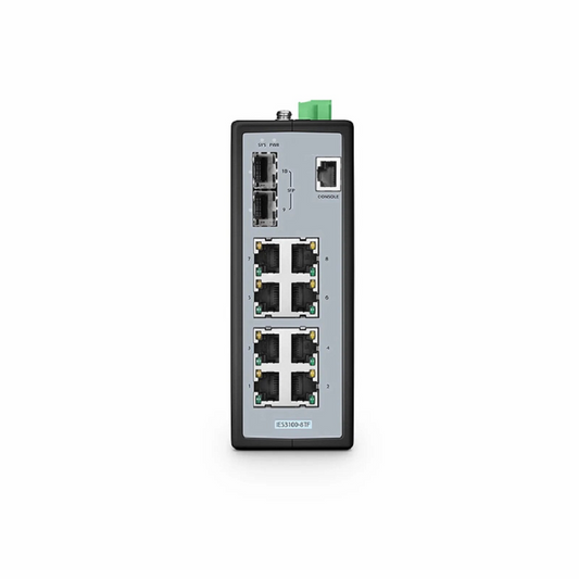 Refurb Squared IES3100-8TF, 8-Port Gigabit Ethernet L2+ Managed Industrial Switch, 8 x 10/100/1000BASE-T, with 2 x 1/2.5Gb SFP, -40 to 75A°C Operating Temperature