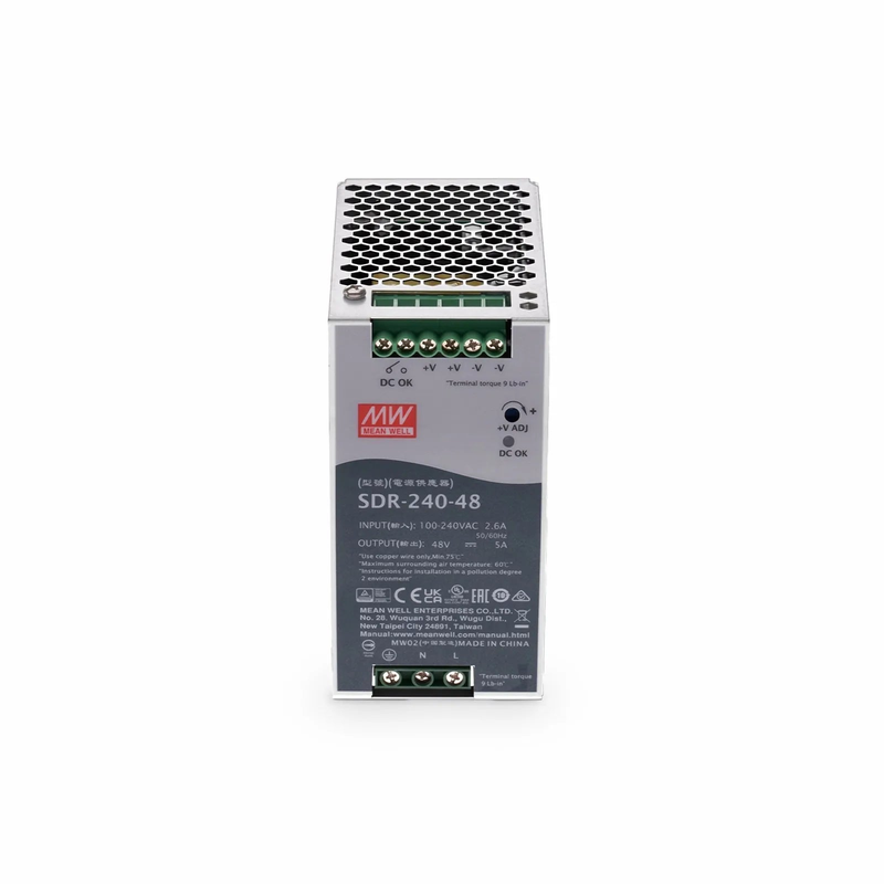 Refurb Squared 240W 48VDC Slim DIN Rail High-Performance Industrial Power Supply with PFC Function