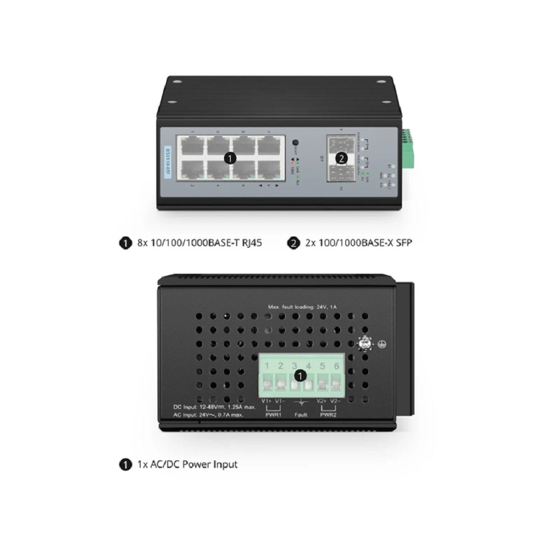Refurb Squared IES3110-16TF, 16-Port Gigabit Ethernet L2 Managed Industrial Switch, 16 x 10/100/1000BASE-T, with 2 x 1Gb SFP, -40 to 75A°C Operating Temperature