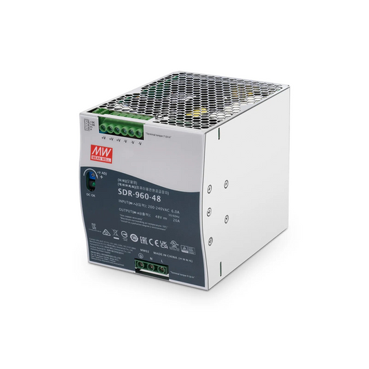 Refurb Squared 960W 48VDC Slim DIN Rail High-Performance Industrial Power Supply with PFC Function