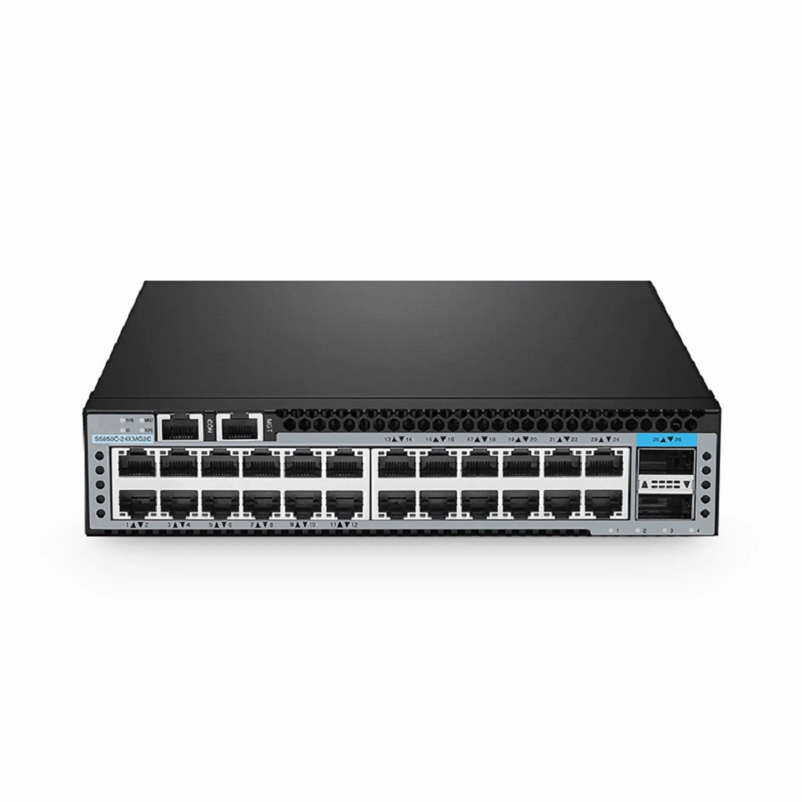 Refurb Squared S5850C-24XMG2C, 24-Port Ethernet L3 Half-width Switch, 24 x 10GBase-T/Multi-Gigabit, with 2 x 100Gb QSFP28 Uplinks, AV over IP, Support MLAG