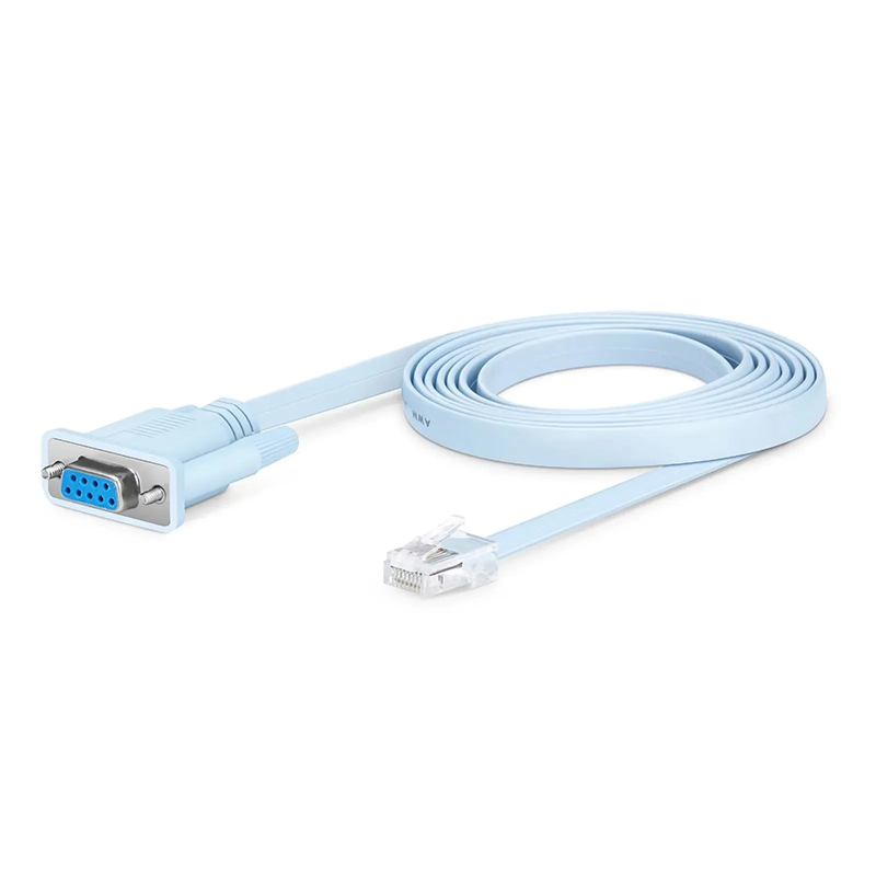 Refurb Squared 7ft (2m) RJ45 (Male) to DB9 (Female) Console Cable, Blue