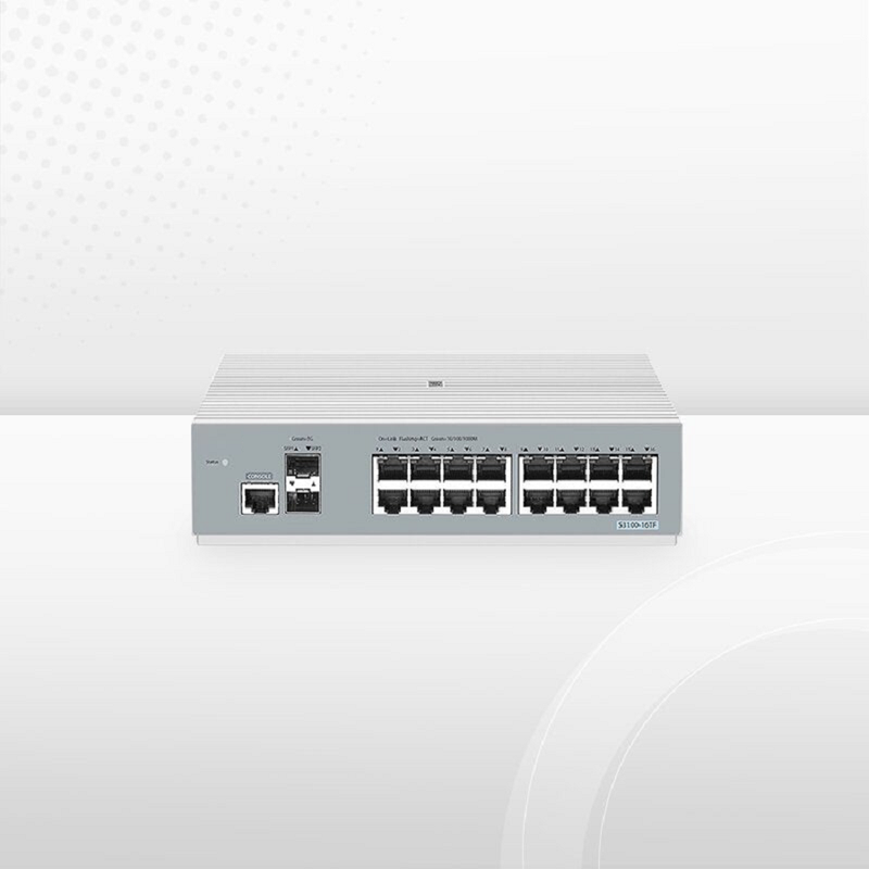 Refurb Squared S3100-16TF, 16-Port Gigabit Ethernet L2+ Switch, 16 x 1Gb RJ45, with 2 x 1Gb SFP Uplinks, Broadcom Chip, Fanless