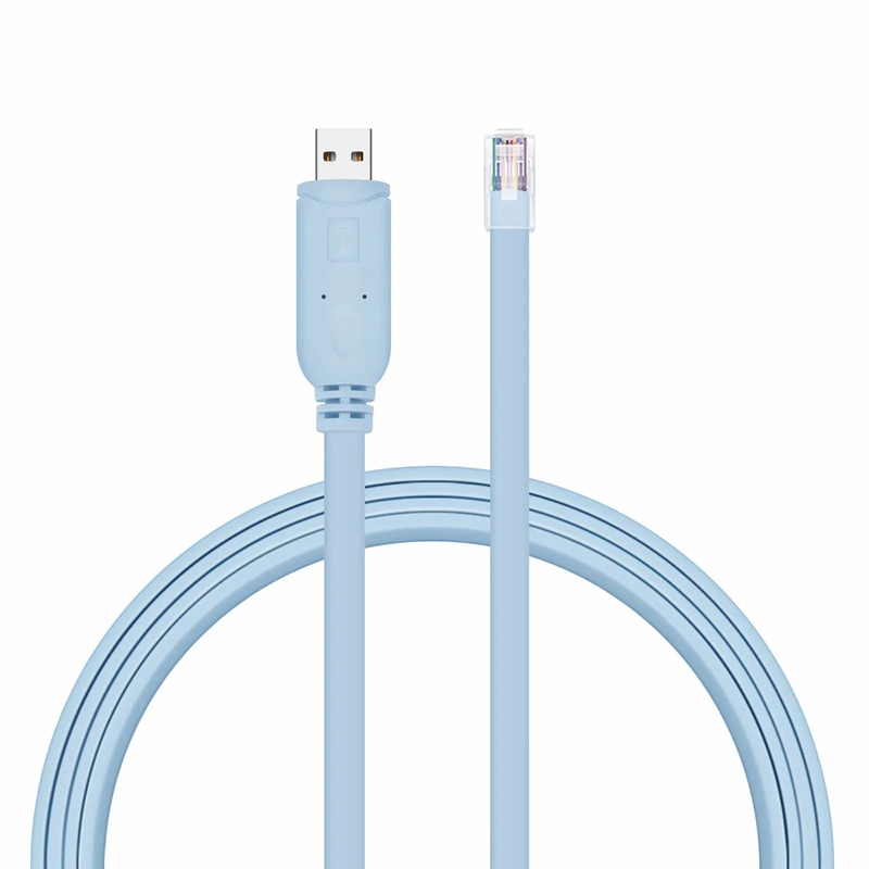 Refurb Squared 7ft (2m) USB (Male) to RJ45 (Male) Console Cable, Blue