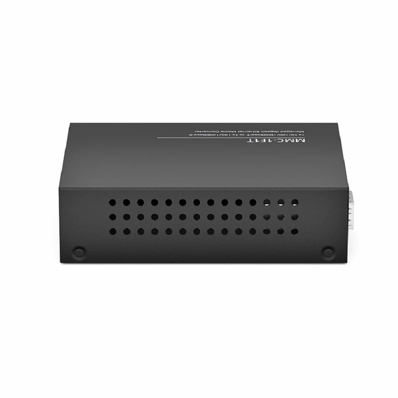 Refurb Squared Managed 1x 10/100/1000Base-T RJ45 to 1x 100/1000Base-X SFP Gigabit Ethernet Media Converter, American Plug Standard