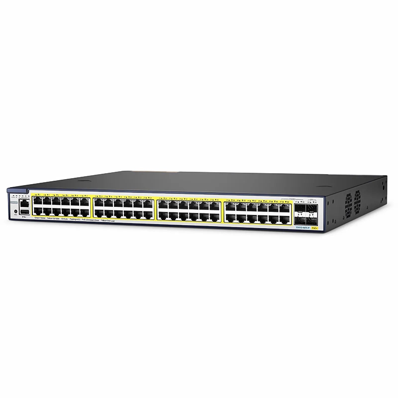 Refurb Squared S3410-48TS-P, 48-Port Gigabit Ethernet L2+ PoE+ Switch, 48 x PoE+ Ports @740W, with 2 x 10Gb SFP+ Uplinks and 2 x Combo SFP Ports, Stackable Switch, Broadcom Chip