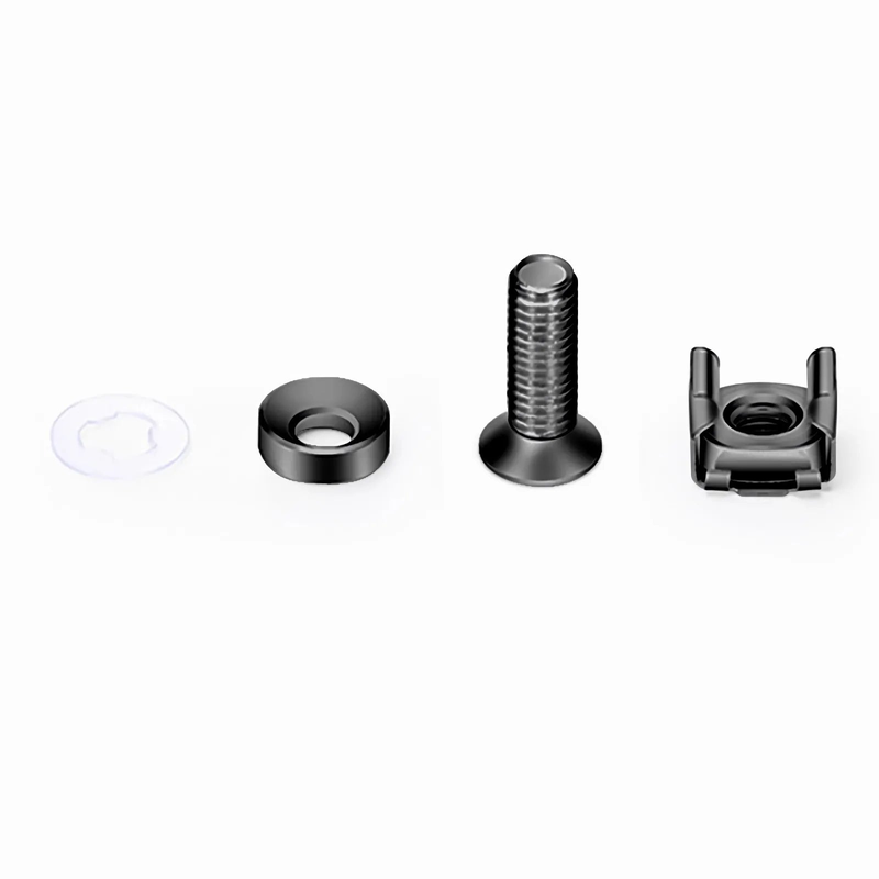 Refurb Squared M6A20mm Screw and Nut, Zinc-plated, Black, 50pcs/Pack