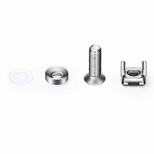 Refurb Squared M6A20mm Screw and Nut, Nickel-plated, Silver, 50pcs/Pack