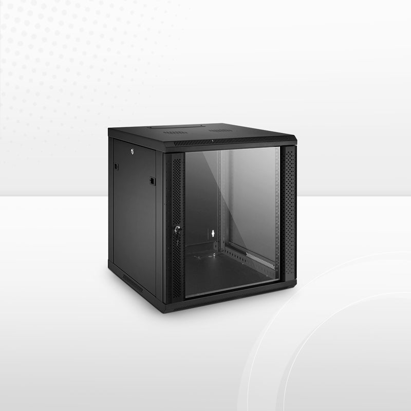Refurb Squared 12U GW600-Series 19" 4-Rails Wall Mount Cabinet with Glass Front Door