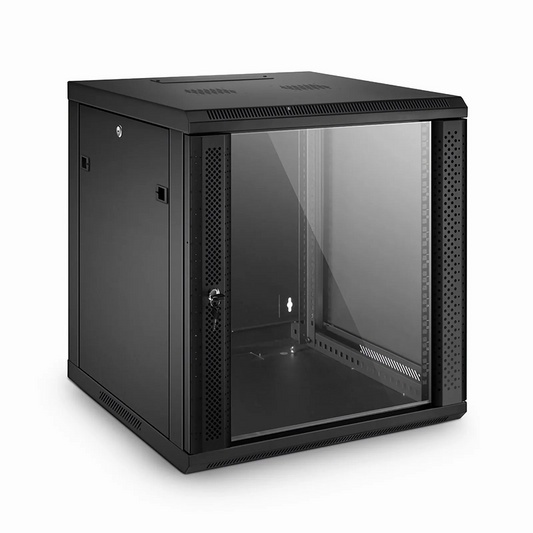 Refurb Squared 12U GW600-Series 19" 4-Rails Wall Mount Cabinet with Glass Front Door