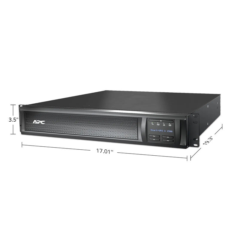 Refurb Squared APC Smart-UPS X, Line Interactive, 1500VA/1350W, 120V, 8 x NEMA 5-15R Outlets, SmartConnect & SmartSlot, 1 Replaceable Battery Module Included, Rack 2U/Tower Convertible