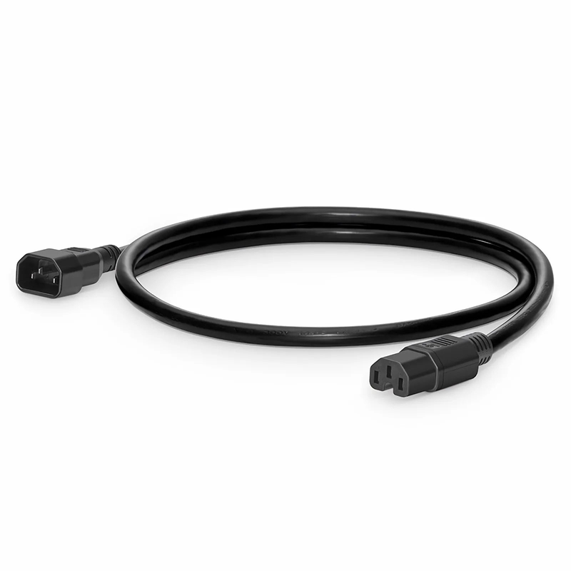 Refurb Squared 3ft (0.9m) IEC60320 C14 to IEC60320 C15 14AWG 250V/15A Power Cord, Black