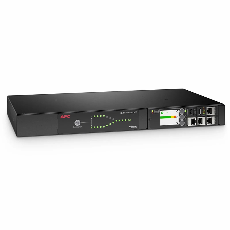 Refurb Squared APCA® NetShelter Rack Automatic Transfer Switch, 1U, 15A, 100/120V, 2 5-15 IN, 10 5-15R OUT