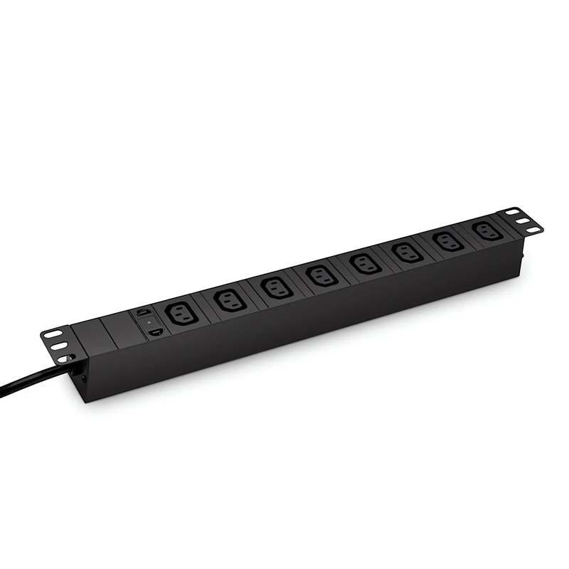 Refurb Squared 1.20kW Single-Phase 10A/120V Basic Rack PDU, 8 x C13 Outlets, IEC320 C14 Plug, 10ft Cord, 1U Rack-Mount