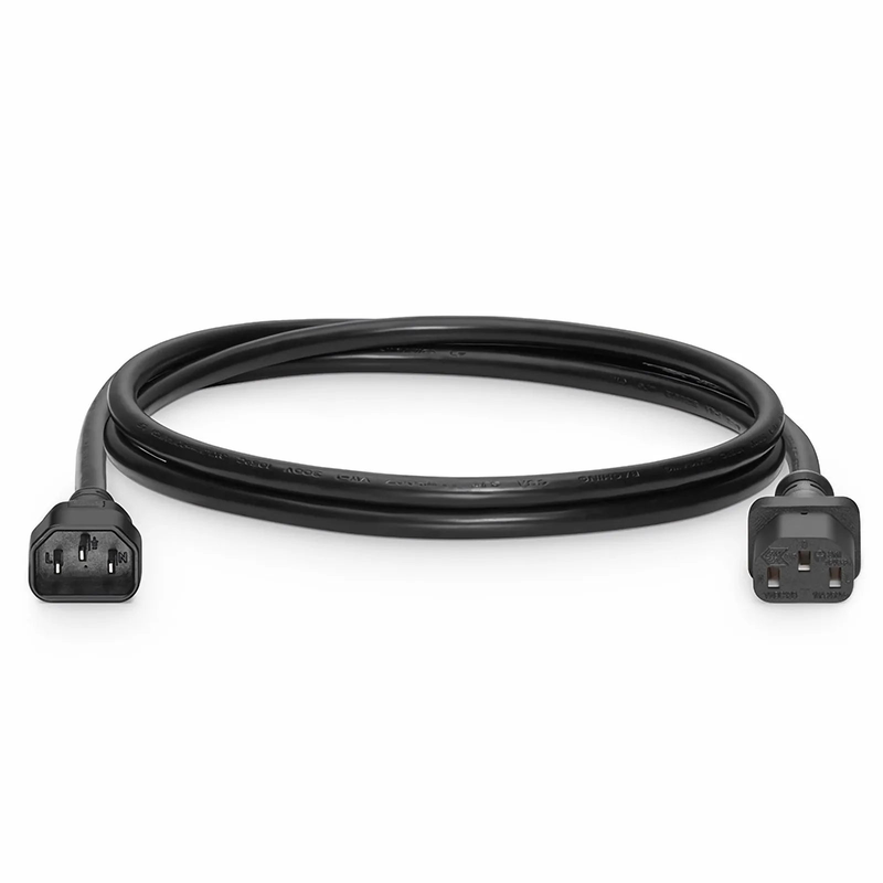 Refurb Squared 6ft (1.8m) IEC60320 C14 to IEC60320 C13 17AWG 250V/10A Power Extension Cord, Black
