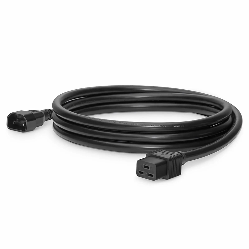 Refurb Squared 10ft (3m) IEC60320 C14 to IEC60320 C19 14AWG 250V/15A Power Cord, Black