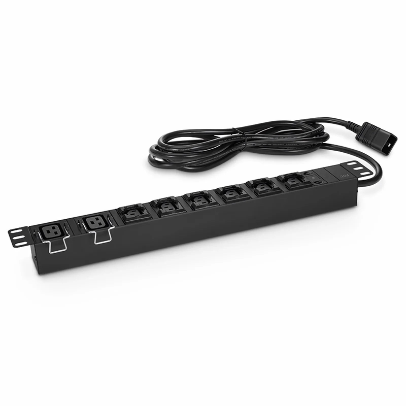 Refurb Squared 1.92kW Single-Phase 16A/120V Basic Rack PDU, 6 x C13 & 2 x C19 Outlets, IEC320 C20 Plug, 10ft Cord, 1U Rack-Mount