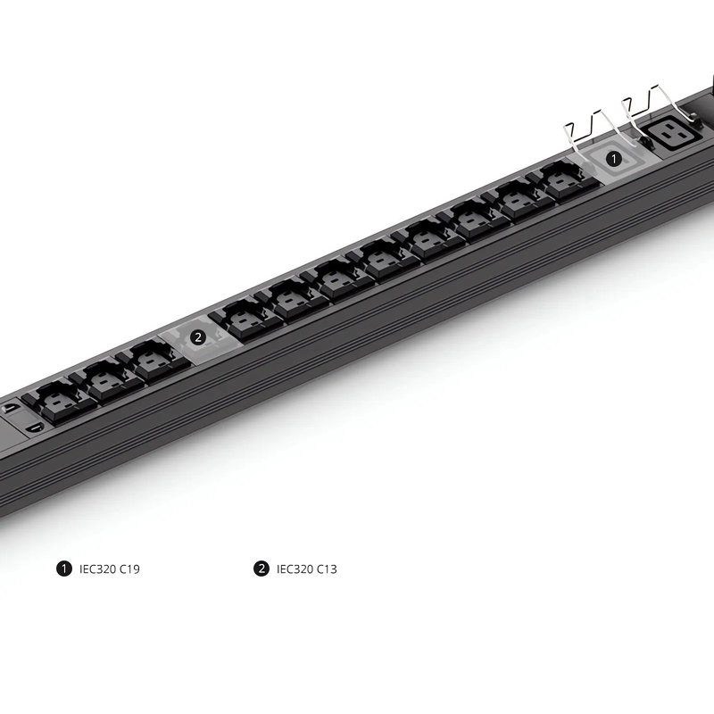 Refurb Squared 21.06kW 3-Phase 32A/380V Basic Rack PDU, 36 x C13 & 6 x C19 Outlets, IEC309 32A 3P + N + E Plug, 3ft Cord, 0U Vertical