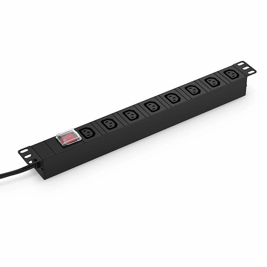 Refurb Squared 1.8kW Single-Phase 16A/250V Basic Rack PDU, 8 x C13 Outlets, CEE7 Plug, 6.6ft Cord, 1U Rack-Mount