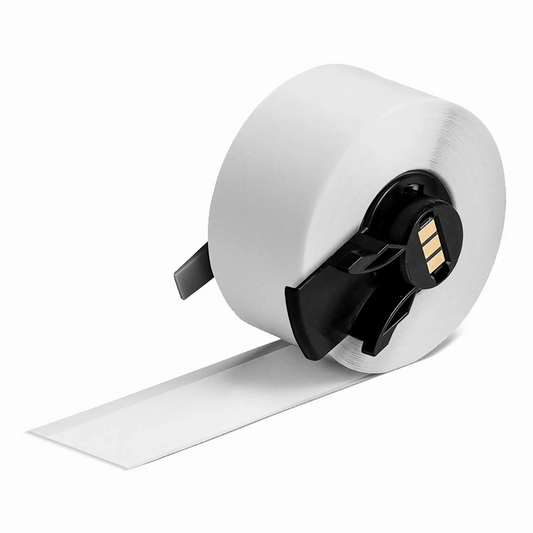 Refurb Squared 1in.W x 600in.L Panel/Surface Labels for M611 Printer, Continuous Label/Roll, Black on White