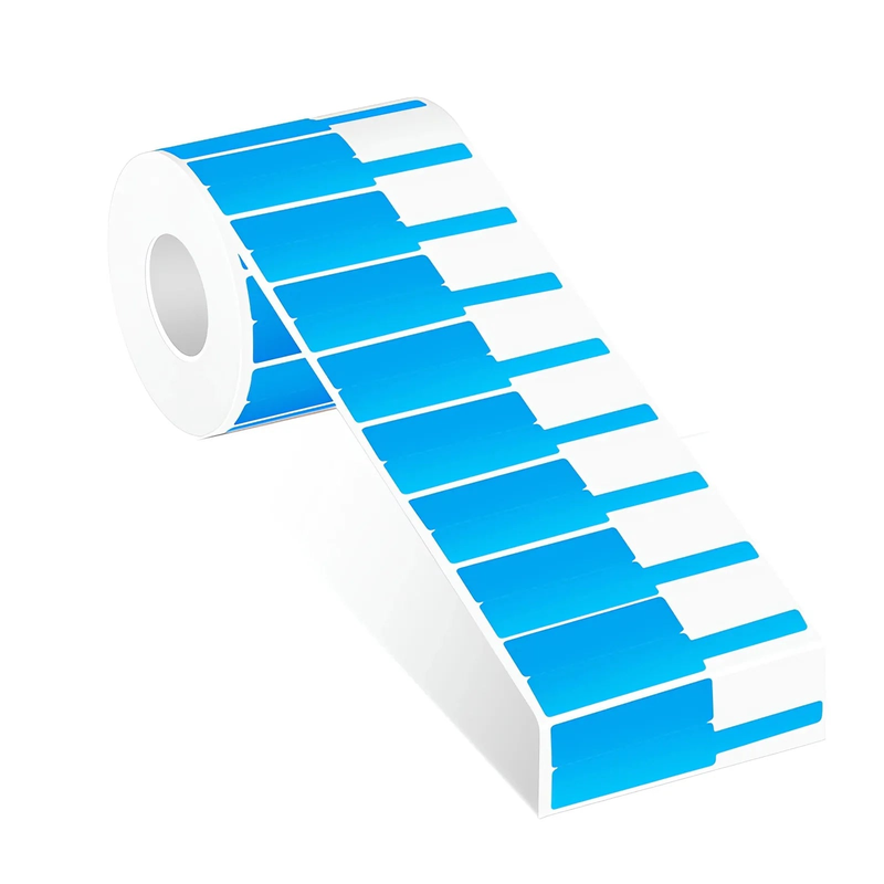 Refurb Squared 1.02in.W x 3.31in.L Printable P-Flag Label, PET, Reel, Blue, 500Labels/Roll