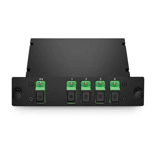 Refurb Squared 1 x 4 PLC Fiber Splitter, Standard LGX Cassette, SC/APC, Singlemode