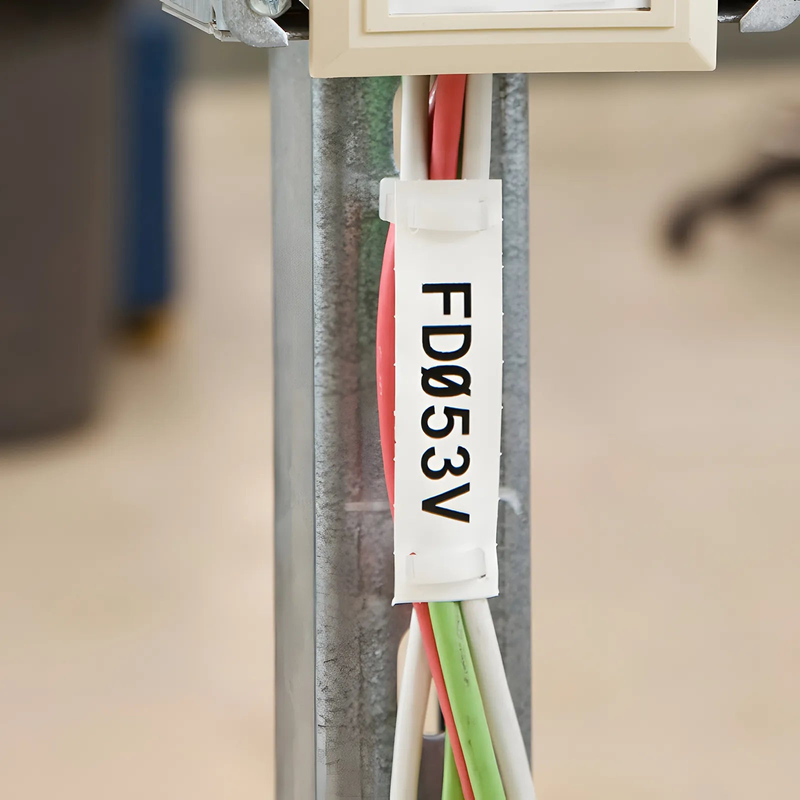 Refurb Squared 3 in.H x 0.758 in.W Cable Tie Labels for M611 Printers, White, 100 Labels/Roll