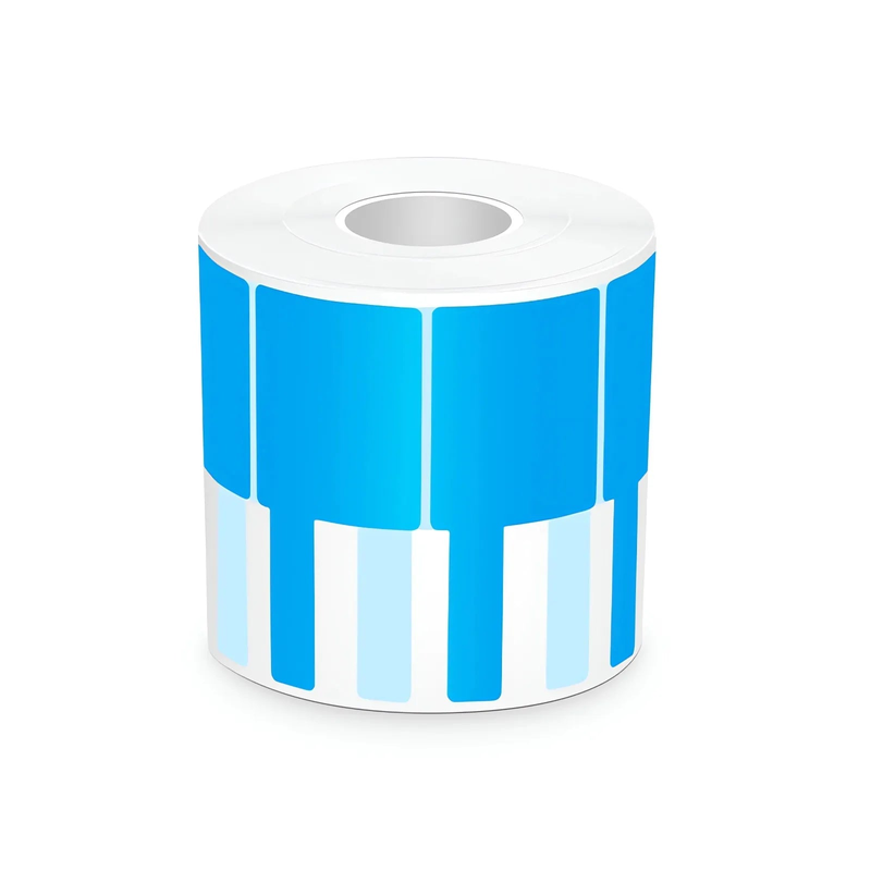 Refurb Squared 1.57in.W x 3.54in.L Printable P-Flag Label, PET, Reel, Blue, 500Labels/Roll