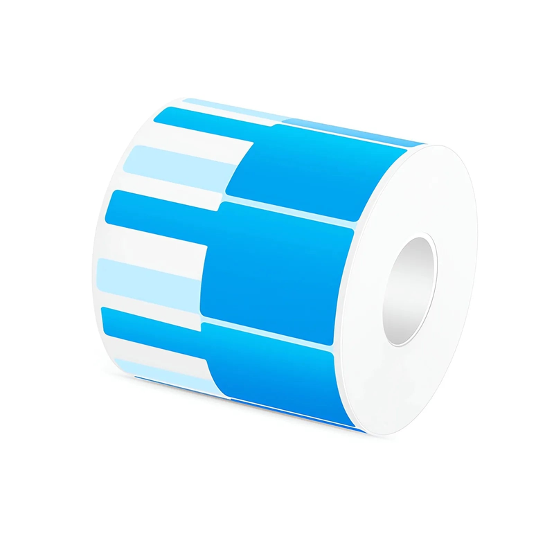 Refurb Squared 1.57in.W x 3.54in.L Printable P-Flag Label, PET, Reel, Blue, 500Labels/Roll