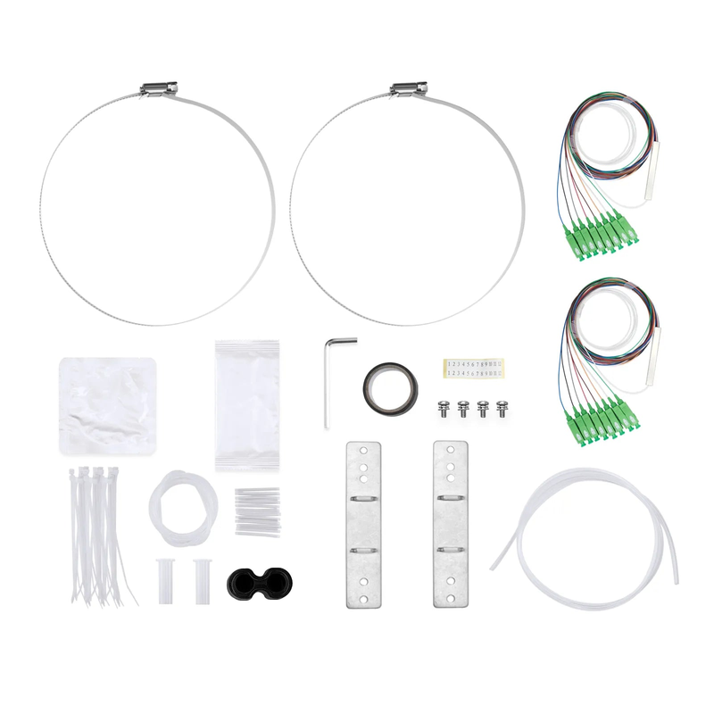 Refurb Squared Fully Pre-Terminated Fiber Distribution Hub Box for Quick ODN, 1 Uncut Port, 13 SC/APC Hardened Adapters, Mechanical Seal, Supports 1:2/1:4/1:8 Mini Splitters, PP+GF, IP68, Wall/Pole/Aerial Mount, Indoor/Outdoor