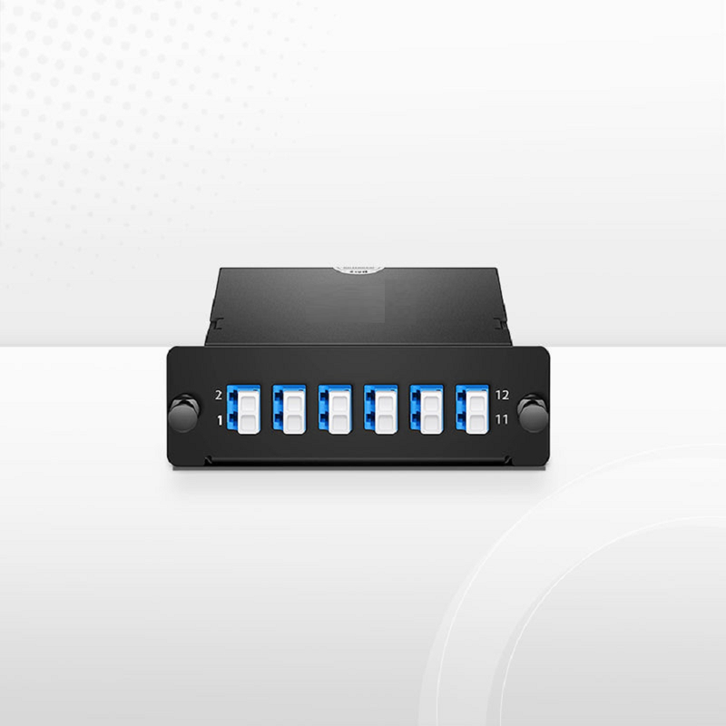 Refurb Squared FHDA MTP®-LC Cassette, OS2 Single Mode, Universal, 12 Fibers, MTP®-12 (Male) to 6 x LC Duplex (Blue), 0.35dB Max.