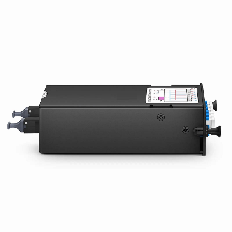 Refurb Squared FHDA MTP®-LC TAP Cassette, OS2 Single Mode, 6 x LC Duplex Live Ports, MTP®-12 Male Live Port, MTP®-12 Male TAP Port, 50/50 Split Ratio (Live/TAP), 10/40/100G