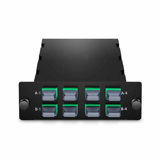 Refurb Squared FHDA 4 x MTP®-8 Mesh Cassette, 32 Fibers OS2 Single Mode, Universal, 4 x 8F MTP® to 4 x 8F MTP® (Green), 0.35dB Max.