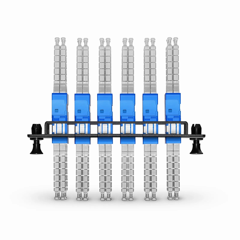 Refurb Squared FHDA Fiber Adapter Panel, 48 Fibers OS2 Single Mode, 12 x MDC UPC 2-Port Duplex (Blue) Adapter, Ceramic Sleeve