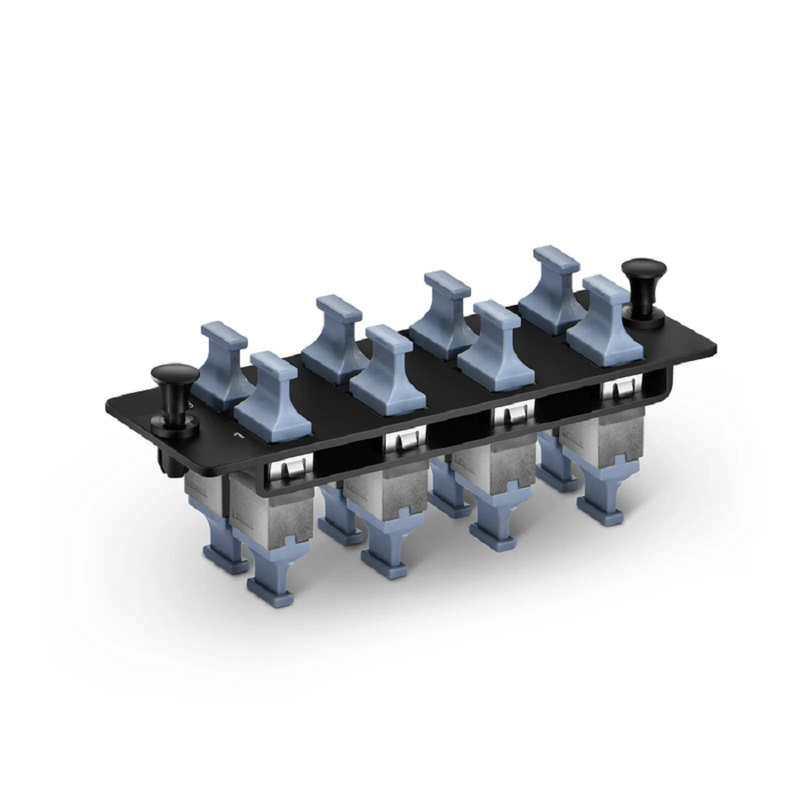 Refurb Squared FHDA Fiber Adapter Panel, OM3/OM4, 8 x MTP®-8/12/24 Key Up to Key Up (Charcoal Gray) Adapter, Type B