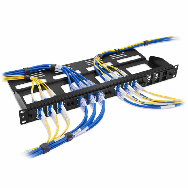Refurb Squared FHDA 6-Port Multimedia Copper/Fiber Modular Panel with 6 x Plastic Clips