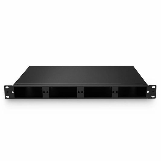 Refurb Squared FHDA High Density 1U Rack Mount Enclosure Unloaded, Tool-less Removable Top Cover, Holds up to 4 x FHDA Cassettes, Panels, or Splice Trays, 144 Fibers (LC)