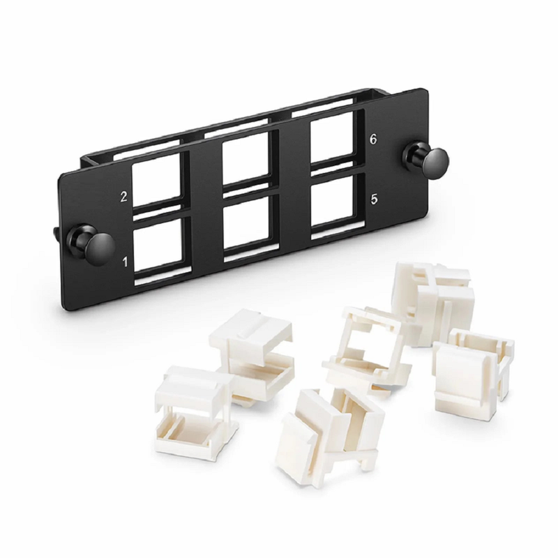 Refurb Squared FHDA 6-Port Multimedia Copper/Fiber Modular Panel with 6 x Plastic Clips