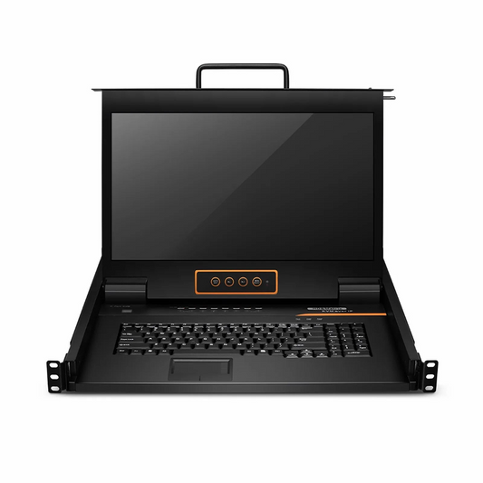 Refurb Squared 8-Port Cat5 1U Rack-Mount KVM Over IP Switch with 17" Full HD LCD, 8 x RJ45 to VGA Interface Modules Included